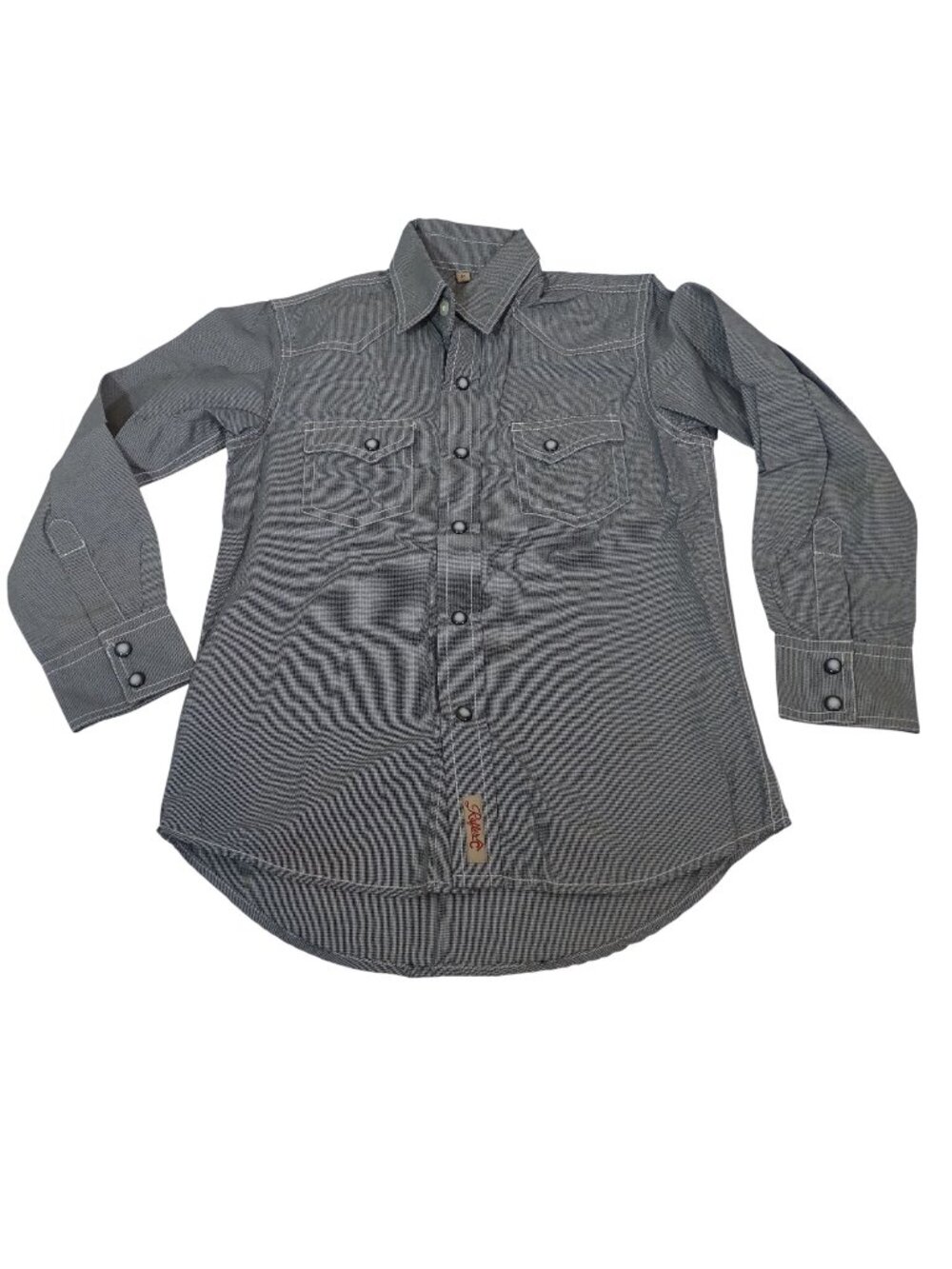 Rafter C Cowboy Pearl Snap Western Shirt Rodeo Boys Size M Black Long Sleeve